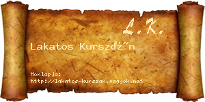 Lakatos Kurszán névjegykártya