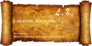 Lakatos Kurszán névjegykártya